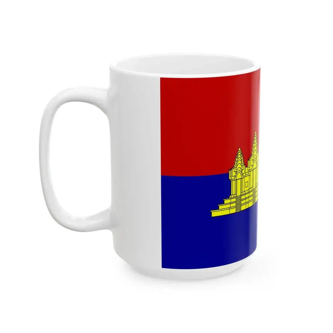Flag of the State of Cambodia alternate svg vesion (Cambodia) White Coffee Mug - Go Mug Yourself