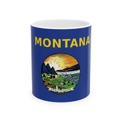 Flag of the State of Montana (United States) White Coffee Mug 11oz - Go Mug Yourself