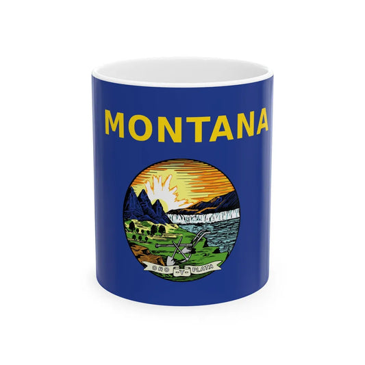 Flag of the State of Montana (United States) White Coffee Mug 11oz - Go Mug Yourself