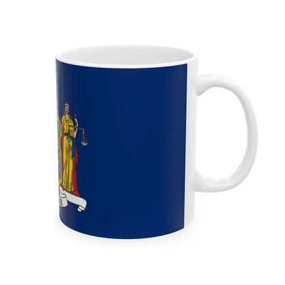 Flag of the State of New York 1909-2020 (United States) White Coffee Mug - Go Mug Yourself