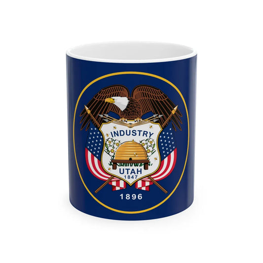 Flag of the State of Utah 2011-2024 (United States) White Coffee Mug 11oz - Go Mug Yourself
