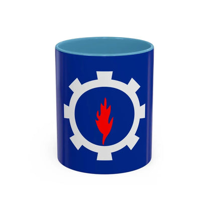 Flag of the Suez Governorate Egypt - Accent Coffee Mug 11oz Light Blue - Go Mug Yourself