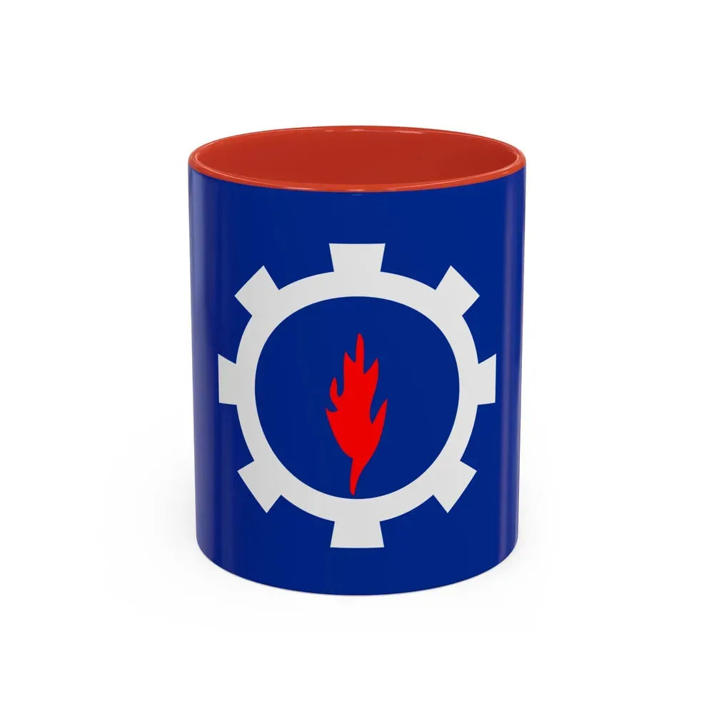 Flag of the Suez Governorate Egypt - Accent Coffee Mug 11oz Red - Go Mug Yourself