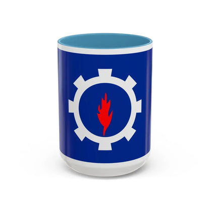 Flag of the Suez Governorate Egypt - Accent Coffee Mug 15oz Light Blue - Go Mug Yourself
