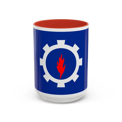 Flag of the Suez Governorate Egypt - Accent Coffee Mug 15oz Red - Go Mug Yourself
