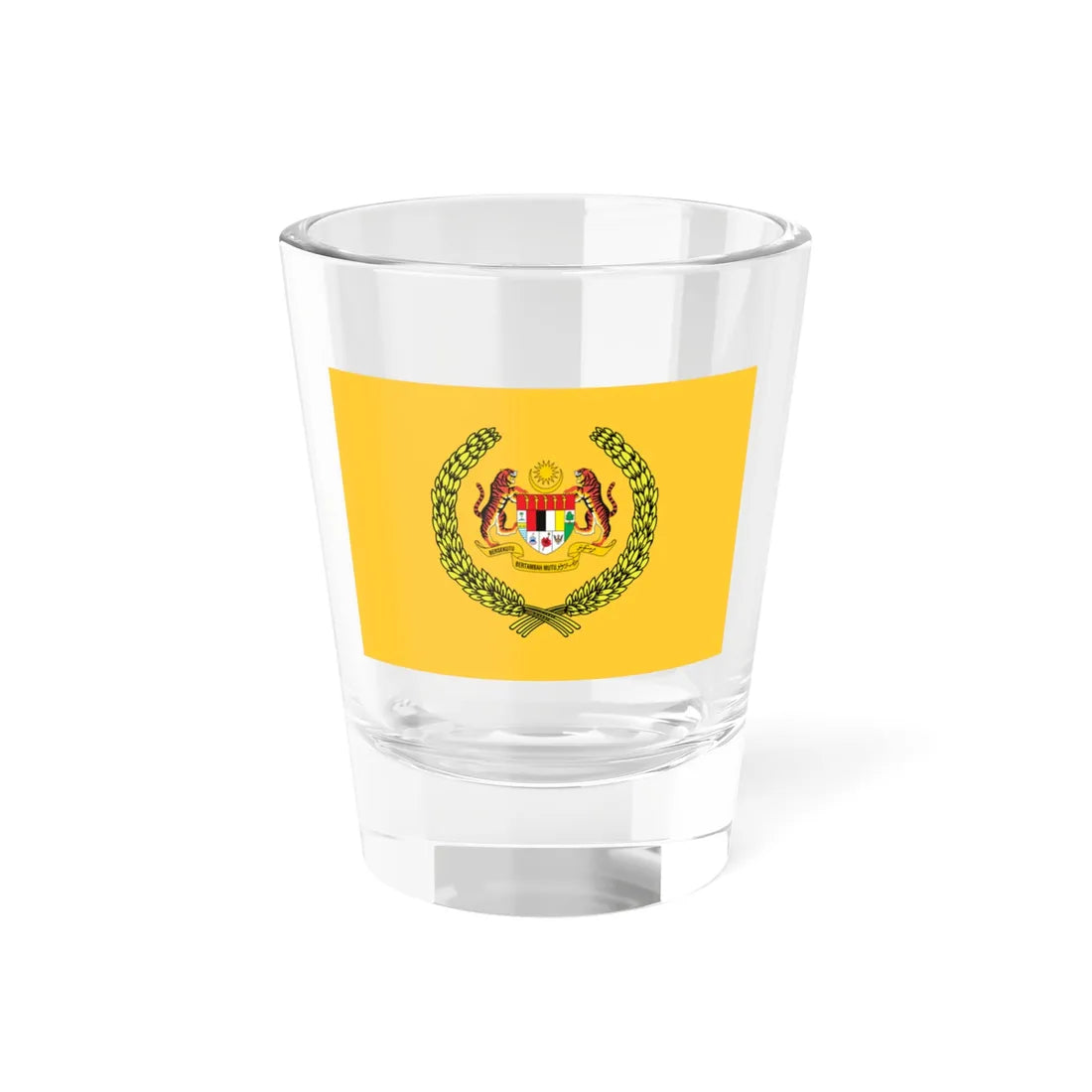 Flag of the Supreme Head of Malaysia 3-2 (Malaysia) Shot Glass 1.5oz 1.5oz - Go Mug Yourself