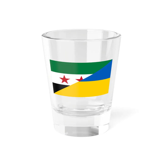 Flag of the Syrian revolution and Ukraine (Ukraine) Shot Glass 1.5oz 1.5oz - Go Mug Yourself