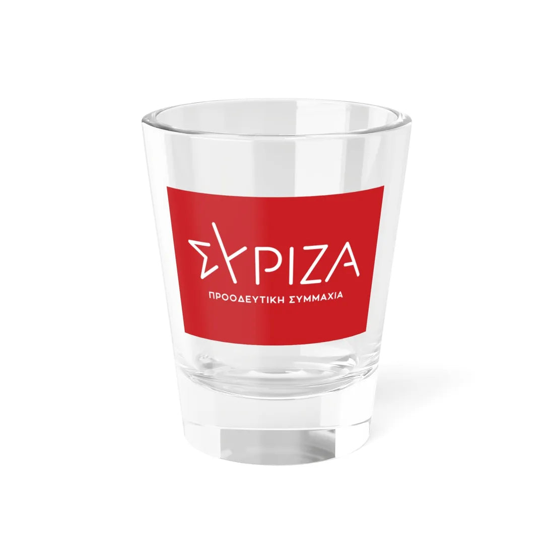 Flag of the SYRIZA (Greece) Shot Glass 1.5oz 1.5oz - Go Mug Yourself