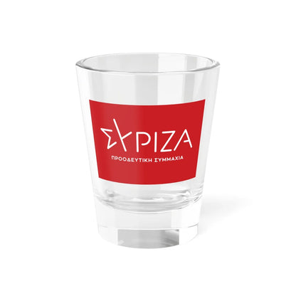 Flag of the SYRIZA (Greece) Shot Glass 1.5oz 1.5oz - Go Mug Yourself