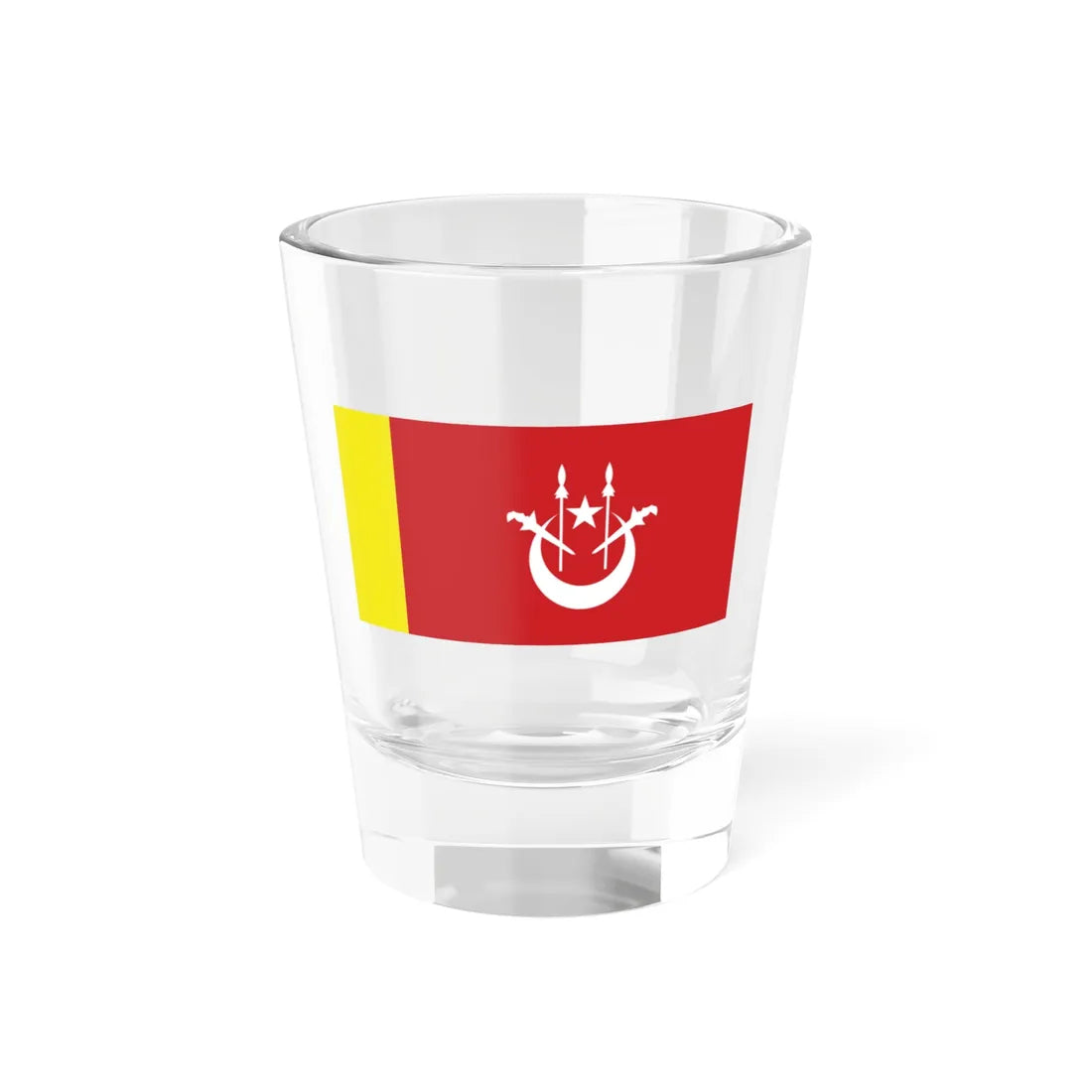 Flag of the Temenggong of Kelantan (Malaysia) Shot Glass 1.5oz 1.5oz - Go Mug Yourself