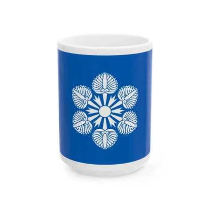 Flag of the Tokugawa Lords of Nagoya in Owari Province B (Japan) White Coffee Mug 15oz - Go Mug Yourself