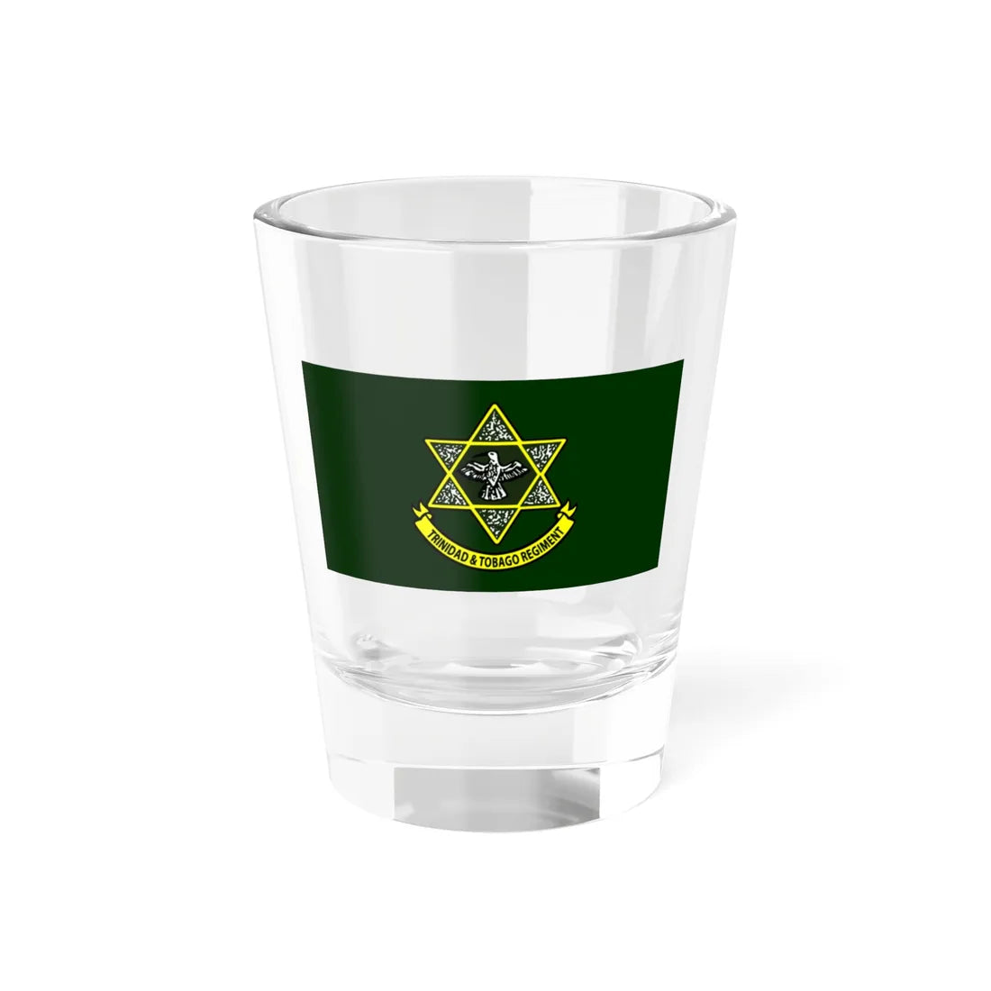 Flag of the Trinidad and Tobago Regiment (Trinidad and Tobago) Shot Glass 1.5oz 1.5oz - Go Mug Yourself