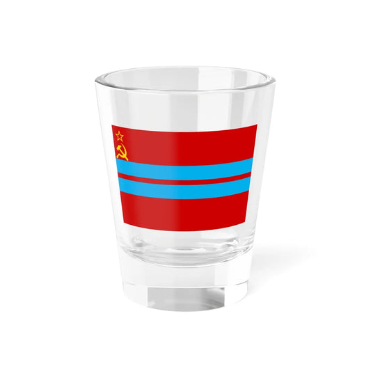 Flag of the Turkmen Soviet Socialist Republic 1973-1991 Flag of Turkmenistan 19911992 2-3 (Turkmenistan) Shot Glass 1.5oz 1.5oz - Go Mug Yourself