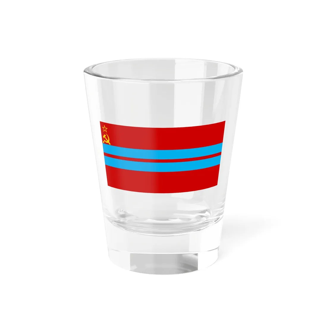Flag of the Turkmen Soviet Socialist Republic 1973-1991 Flag of Turkmenistan 19911992 (Turkmenistan) Shot Glass 1.5oz 1.5oz - Go Mug Yourself