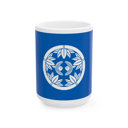 Flag of the Uesugi Lords of Yonezawa in Dewa Province A (Japan) White Coffee Mug 15oz - Go Mug Yourself