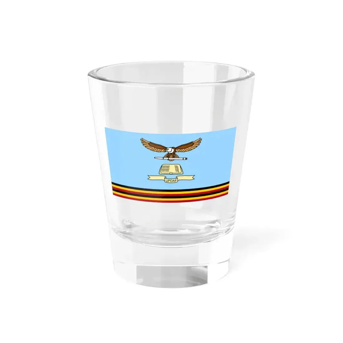 Flag of the Uganda Peoples Defence Air Force (Uganda) Shot Glass 1.5oz 1.5oz - Go Mug Yourself