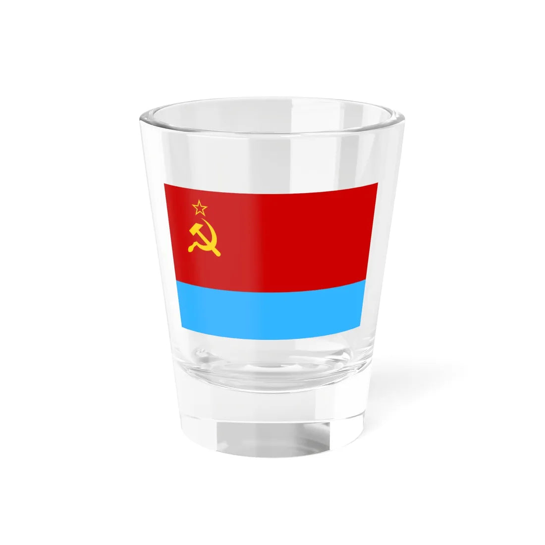 Flag of the Ukrainian Soviet Socialist Republic 1949-1991 3-2 (Ukraine) Shot Glass 1.5oz 1.5oz - Go Mug Yourself