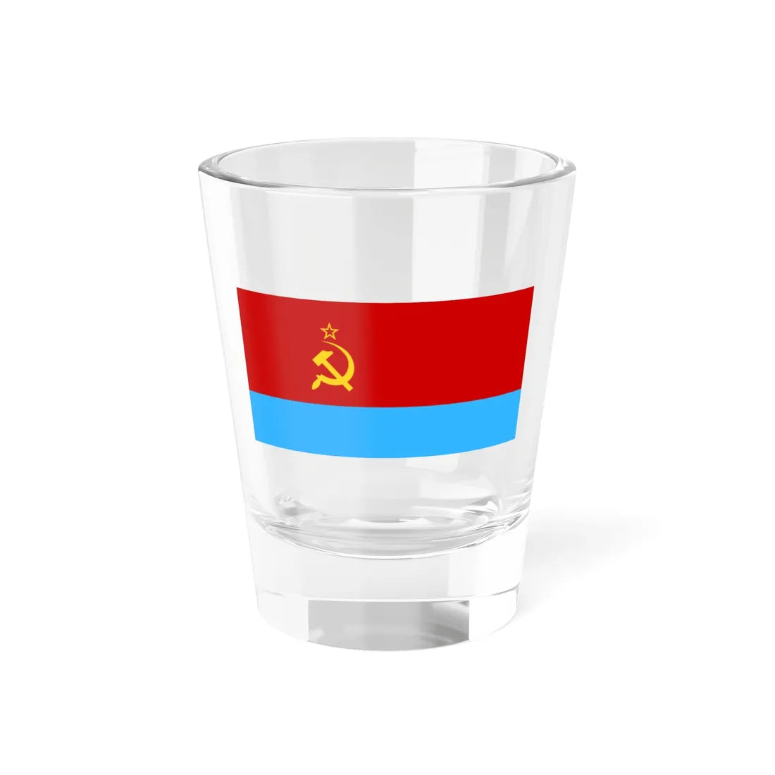 Flag of the Ukrainian Soviet Socialist Republic early variant (Ukraine) Shot Glass 1.5oz 1.5oz - Go Mug Yourself