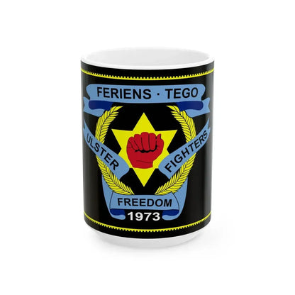Flag of the Ulster Freedom Fighters (Ireland) White Coffee Mug 15oz - Go Mug Yourself