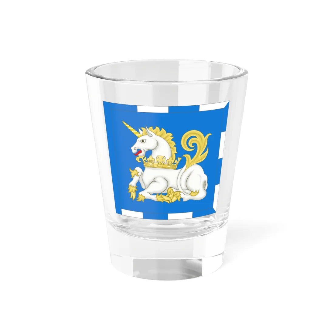 Flag of the Unicorn Pursuivant of Arms (Scotland) Shot Glass 1.5oz 1.5oz - Go Mug Yourself