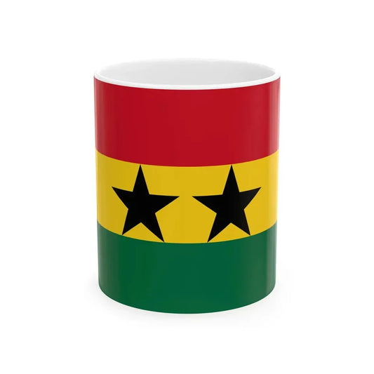 Flag of the Union of African States 1958-1961 (Ghana) White Coffee Mug 11oz - Go Mug Yourself