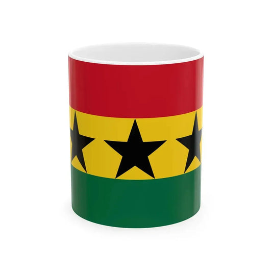 Flag of the Union of African States 1961-1962 (Ghana) White Coffee Mug 11oz - Go Mug Yourself