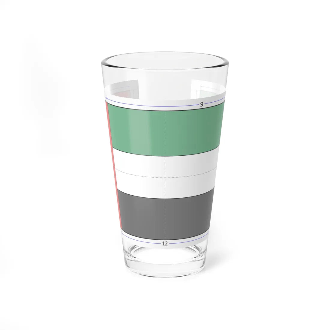Flag of the United Arab Emirates construction sheet (United Arab Emirates) Pint Glass 16oz 16oz - Go Mug Yourself