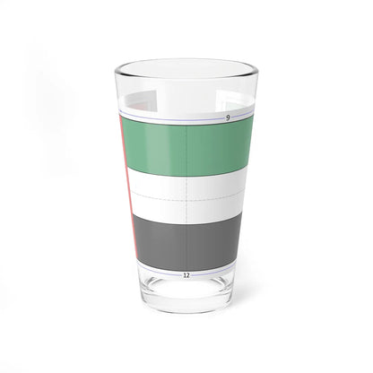 Flag of the United Arab Emirates construction sheet (United Arab Emirates) Pint Glass 16oz 16oz - Go Mug Yourself