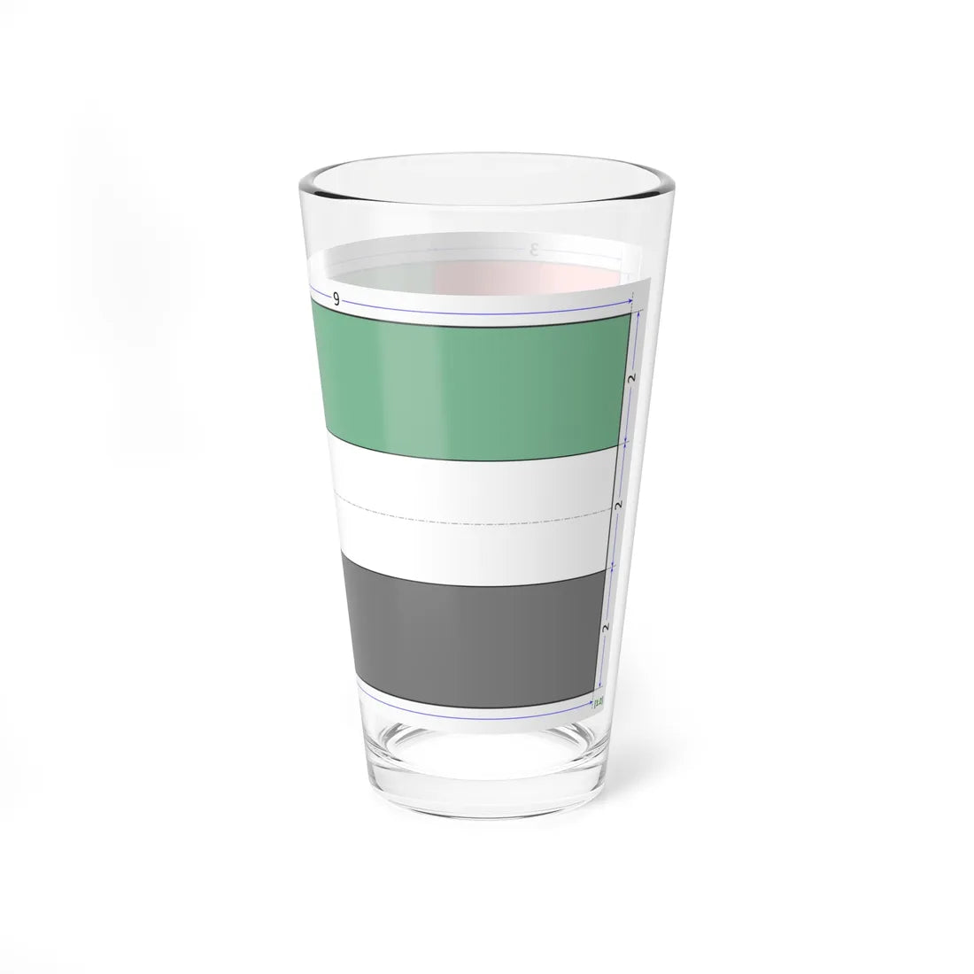 Flag of the United Arab Emirates construction sheet (United Arab Emirates) Pint Glass 16oz - Go Mug Yourself