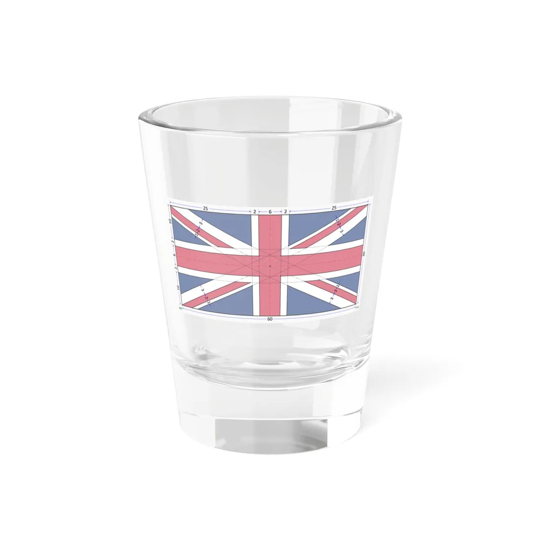 Flag of the United Kingdom 1-2 construction sheet (United Kingdom) Shot Glass 1.5oz 1.5oz - Go Mug Yourself