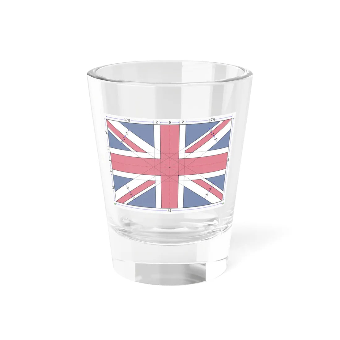Flag of the United Kingdom 2-3 construction sheet (United Kingdom) Shot Glass 1.5oz 1.5oz - Go Mug Yourself