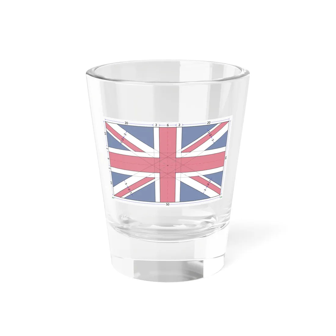Flag of the United Kingdom 3-5 construction sheet (United Kingdom) Shot Glass 1.5oz 1.5oz - Go Mug Yourself