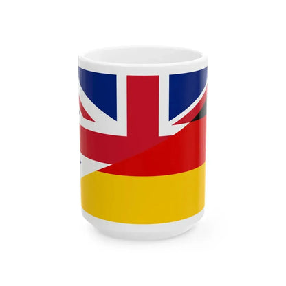 Flag of the United Kingdom and Germany (Germany) White Coffee Mug 15oz - Go Mug Yourself