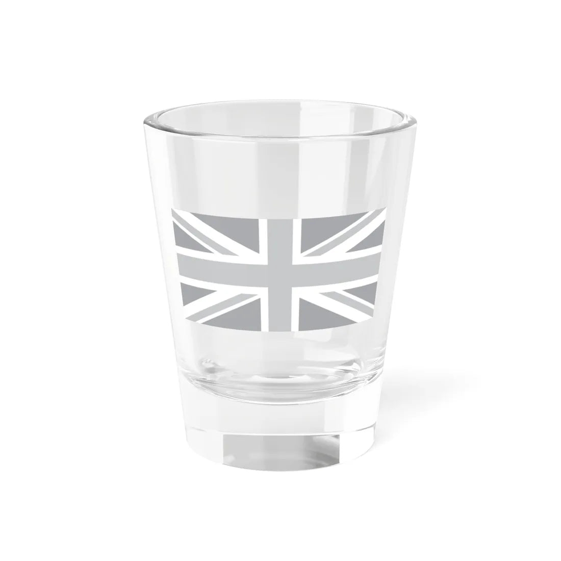 Flag of the United Kingdom black and white variant 1 (United Kingdom) Shot Glass 1.5oz 1.5oz - Go Mug Yourself