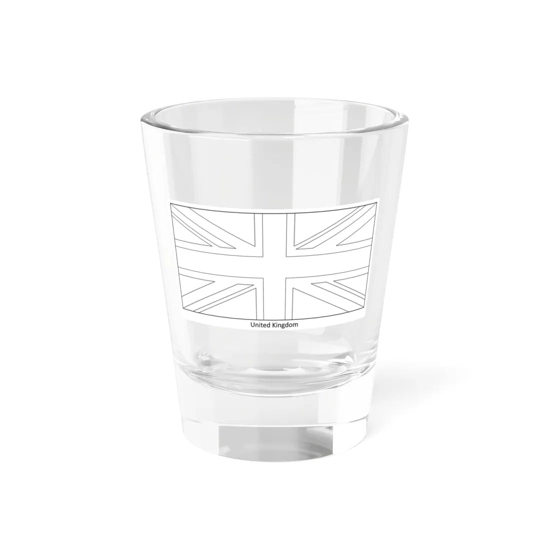 Flag of the United Kingdom colouring page (United Kingdom) Shot Glass 1.5oz 1.5oz - Go Mug Yourself