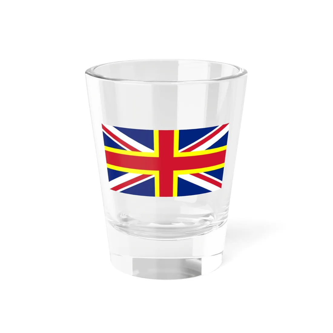 Flag of the United Kingdom with yellow saint david (United Kingdom) Shot Glass 1.5oz 1.5oz - Go Mug Yourself