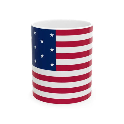 Flag of the United States 1777-1795 3-2 aspect ratio (United States) White Coffee Mug 11oz - Go Mug Yourself