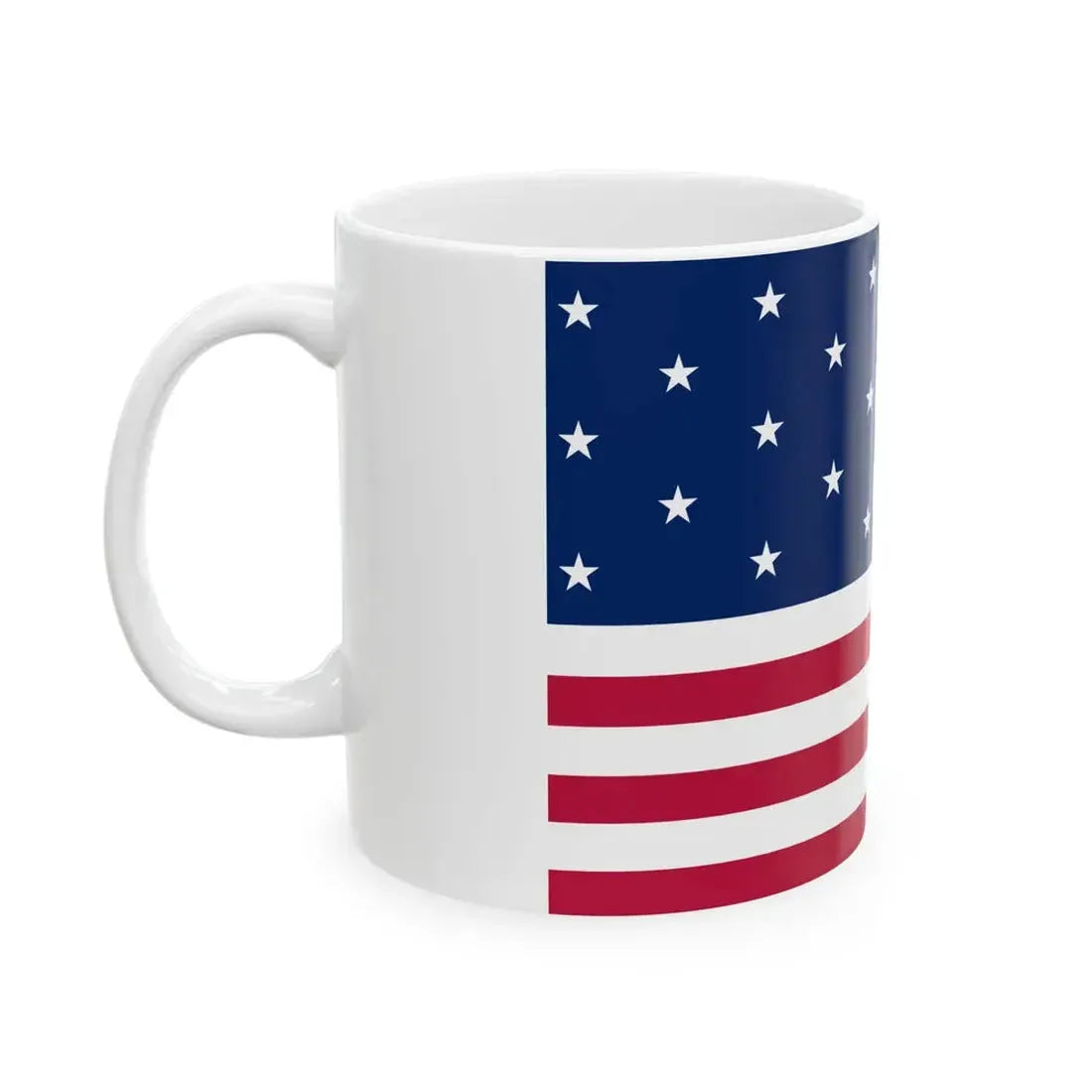 Flag of the United States 1777-1795 3-2 aspect ratio (United States) White Coffee Mug - Go Mug Yourself