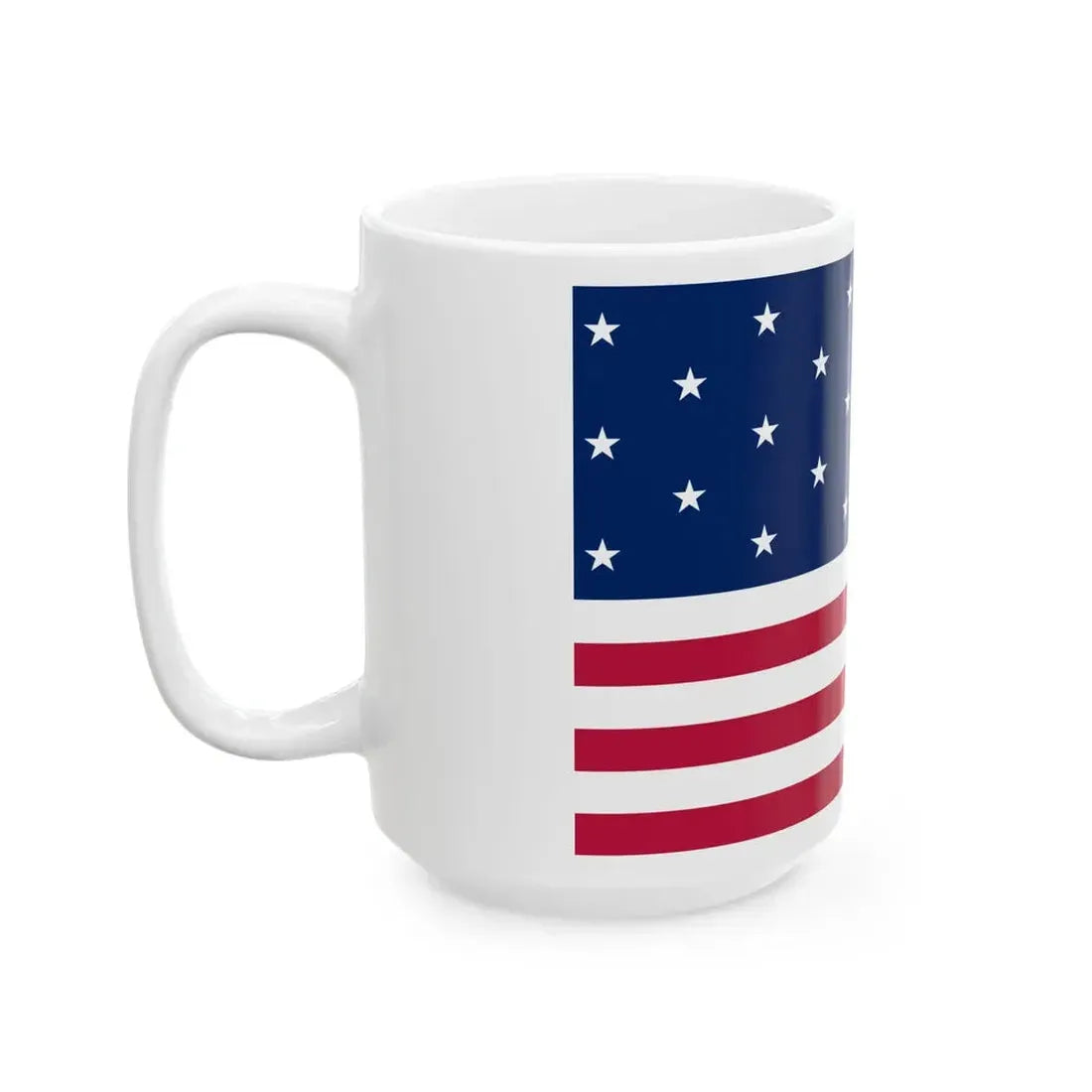 Flag of the United States 1777-1795 3-2 aspect ratio (United States) White Coffee Mug - Go Mug Yourself