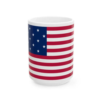 Flag of the United States 1795-1818 3-2 aspect ratio (United States) White Coffee Mug 15oz - Go Mug Yourself