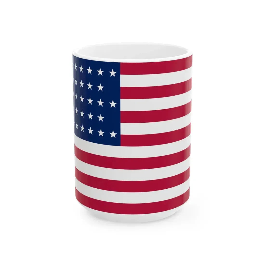 Flag of the United States 1865-1867 3-2 aspect ratio (United States) White Coffee Mug 15oz - Go Mug Yourself