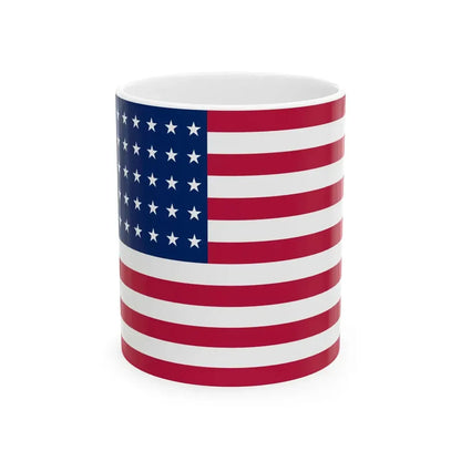 Flag of the United States 1867-1877 3-2 aspect ratio (United States) White Coffee Mug 11oz - Go Mug Yourself