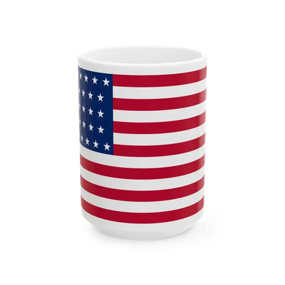 Flag of the United States 1867-1877 (United States) White Coffee Mug 15oz - Go Mug Yourself