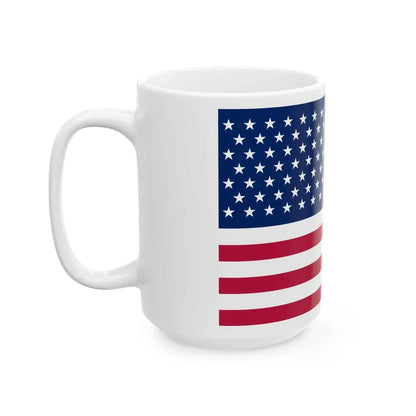 Flag of the United States 1959-1960 3-2 aspect ratio (United States) White Coffee Mug - Go Mug Yourself