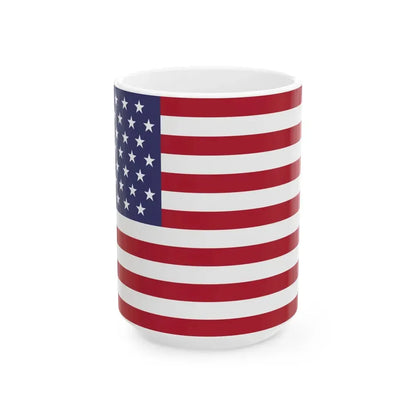 Flag of the United States 1959-1960 (United States)_1 White Coffee Mug 15oz - Go Mug Yourself