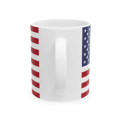 Flag of the United States 2-1 aspect ratio (United States) White Coffee Mug - Go Mug Yourself