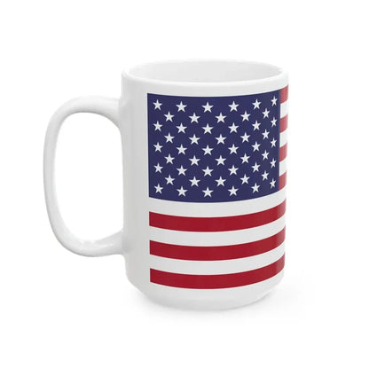 Flag of the United States 2-1 aspect ratio (United States) White Coffee Mug - Go Mug Yourself