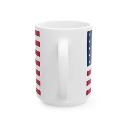 Flag of the United States 25 stars linear pattern (United States) White Coffee Mug - Go Mug Yourself