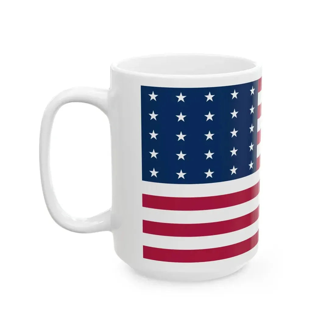 Flag of the United States 25 stars linear pattern (United States) White Coffee Mug - Go Mug Yourself