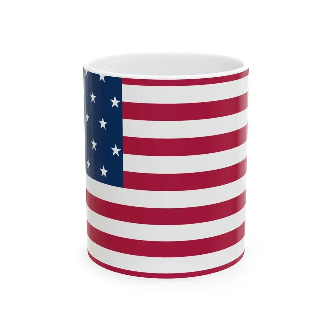 Flag of the United States 25 stars staggered pattern (United States) White Coffee Mug 11oz - Go Mug Yourself